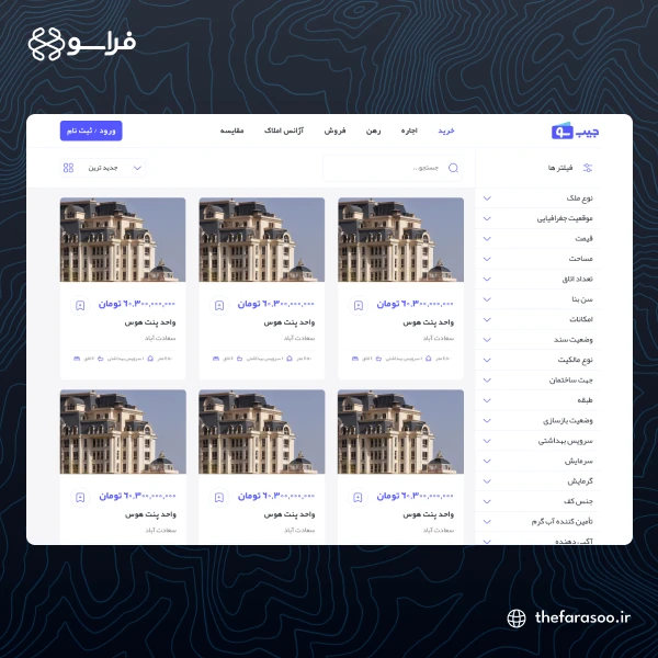 طراحی و توسعه پلتفرم جامع املاک